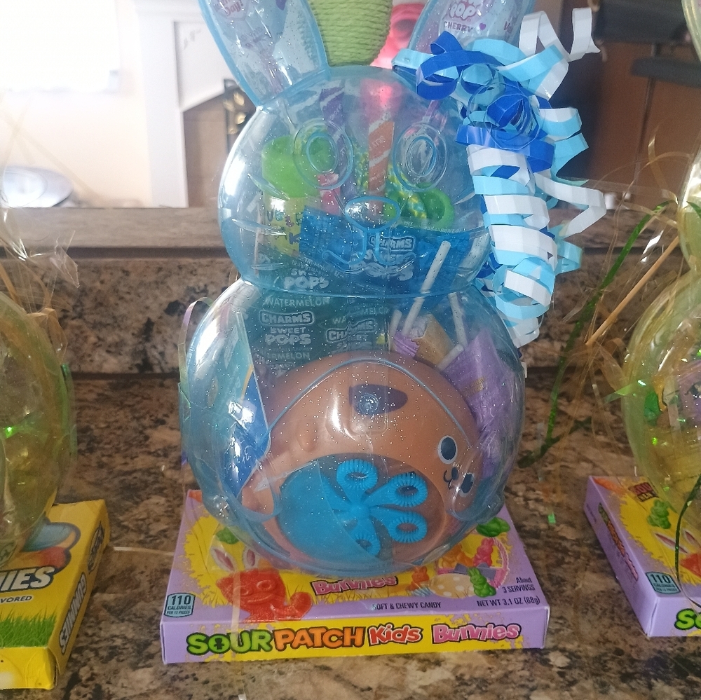 3D Bunny Gift Basket Girls Socks Candy Treats Jump Rope